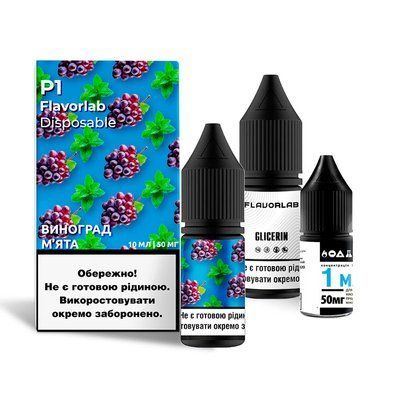 Набір Flavorlab P1 10мл - Grapes mint 50мг 48016 фото
